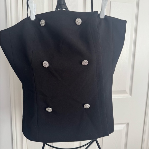 L'AGENCE
Fay strapless crystal-embellished woven bustier top - Picture 4 of 7